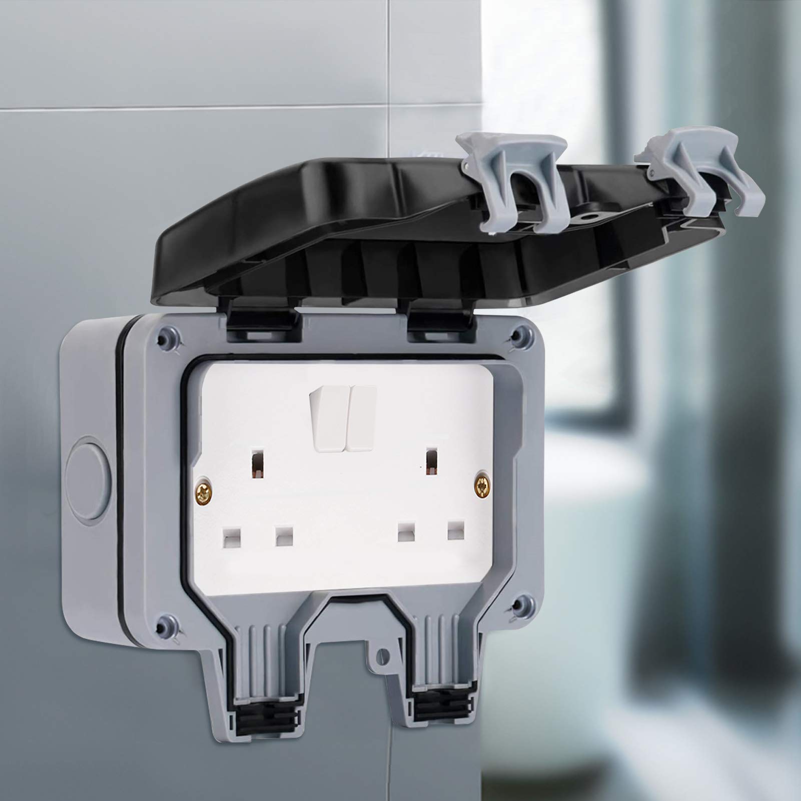 ColdShine Outdoor Socket 13Amp Waterproof Double Socket IP66 Rated Plug