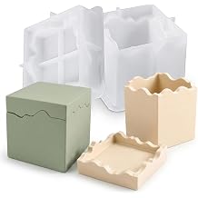 Irregular Edge Silicone Concrete Mold Square Candle Vessels Storage Jar