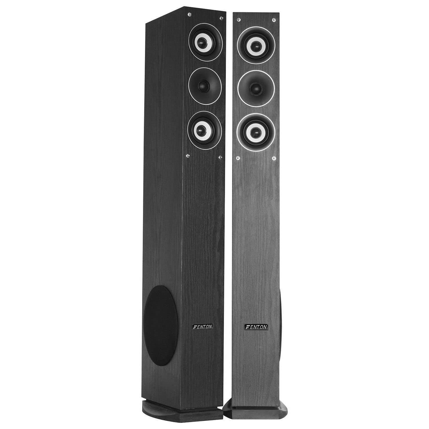 Fenton SHFT52B Paire Enceintes Colonne HiFi Design - Noires, Max 500 Watts, Enceinte Colonne HiFi 3 Voies, SPL 88 DB, 20 Hz à 20 kHz, Son Haute-fidélité, Enceinte Colonne Bois Home Cinema