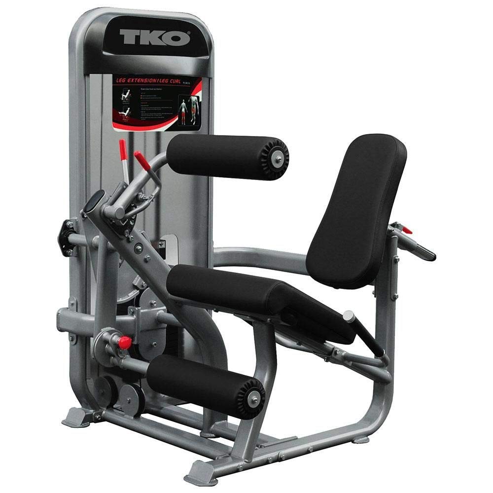 TKO Leg Extension / Curl Machine, 170lb Weight Stack, Black, Aluminum Frame, 58