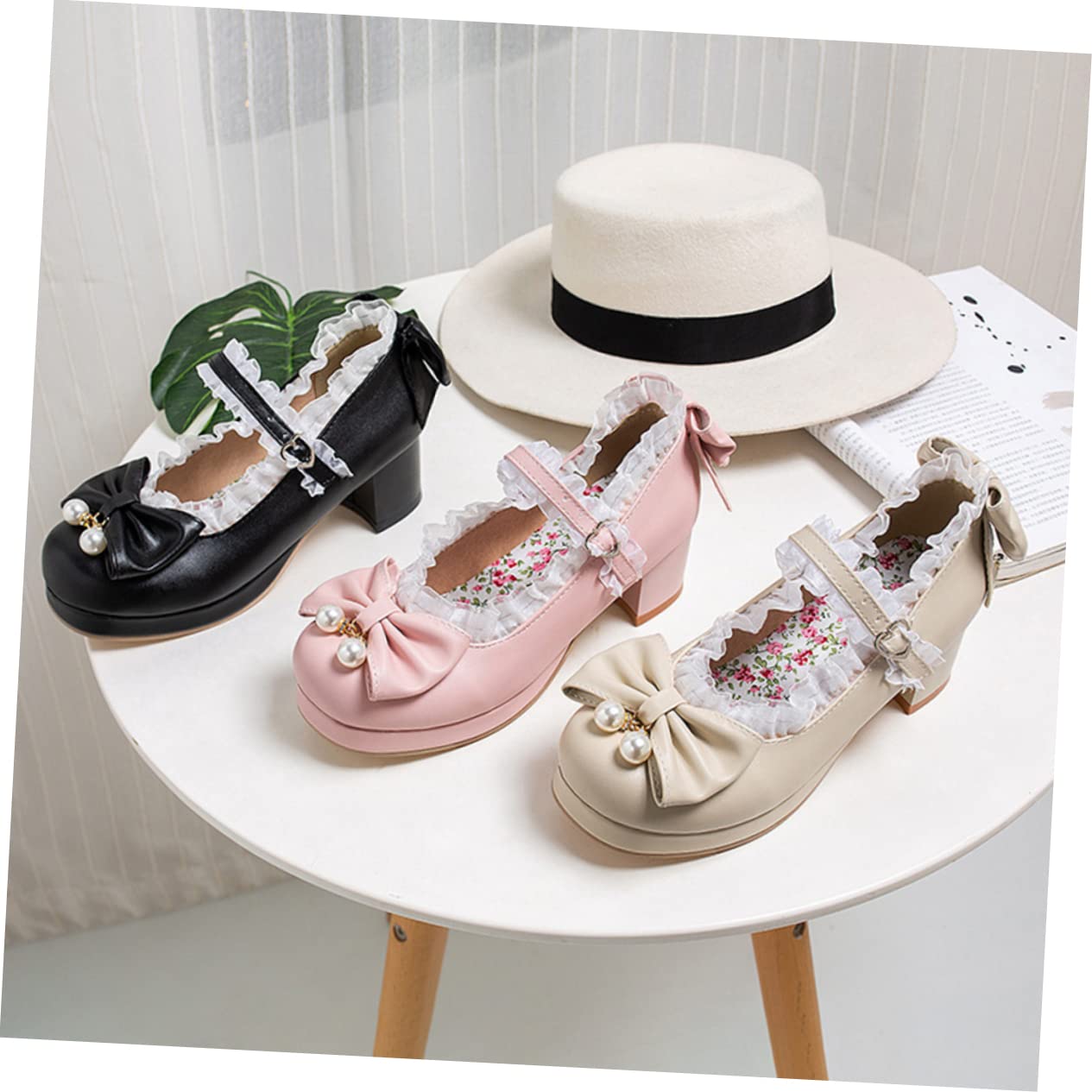 Scarpe con Fiocco da Donna Scarpe da Donna Calzature con Alto High Heels i calcagnanti Calzature da Eleganti Femminili Gomma da Cancellare Black