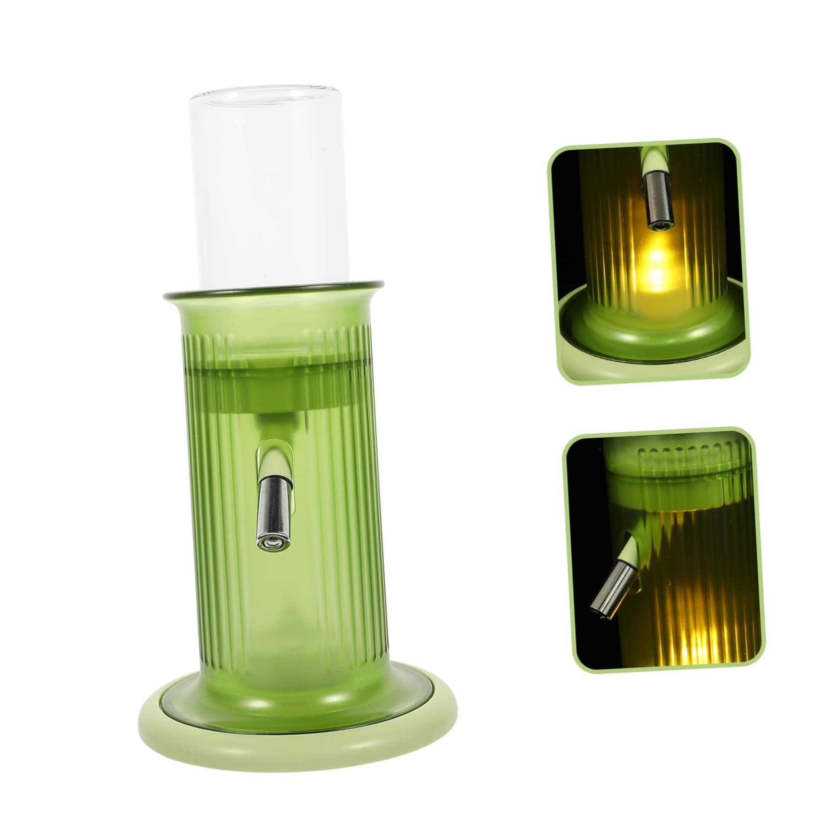 Automatische Hamsterflasche mit Halterung, Vertikal, Grün, Glas | Polypropylen Ausführung, Inklusive Knopfzelle, für Hamster und Kleine Haustiere