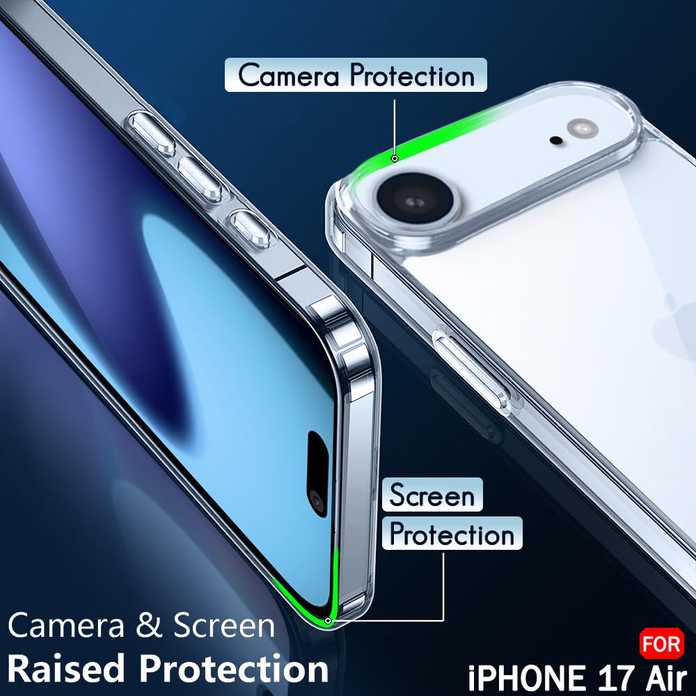 TheGiftKart Ultra-Hybrid Crystal Clear Back Case Cover for iPhone 17 Air | Shockproof Design | Hard Back Cover Case for iPhone 17 Air (PC & TPU, Transparent) — Amazon image 3
