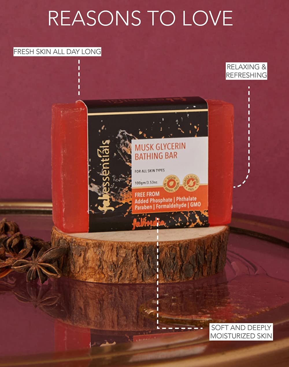 Fabessentials Musk Glycerin Bathing Bar -100gm | Bathing Soap for Cleansing, Nourishing and Rejuvenating Skin | Vegan & Toxin Free | Natural Glycerin Soap Bar | Soap for Soft Moisturized Skin - Image 4 thumbnail
