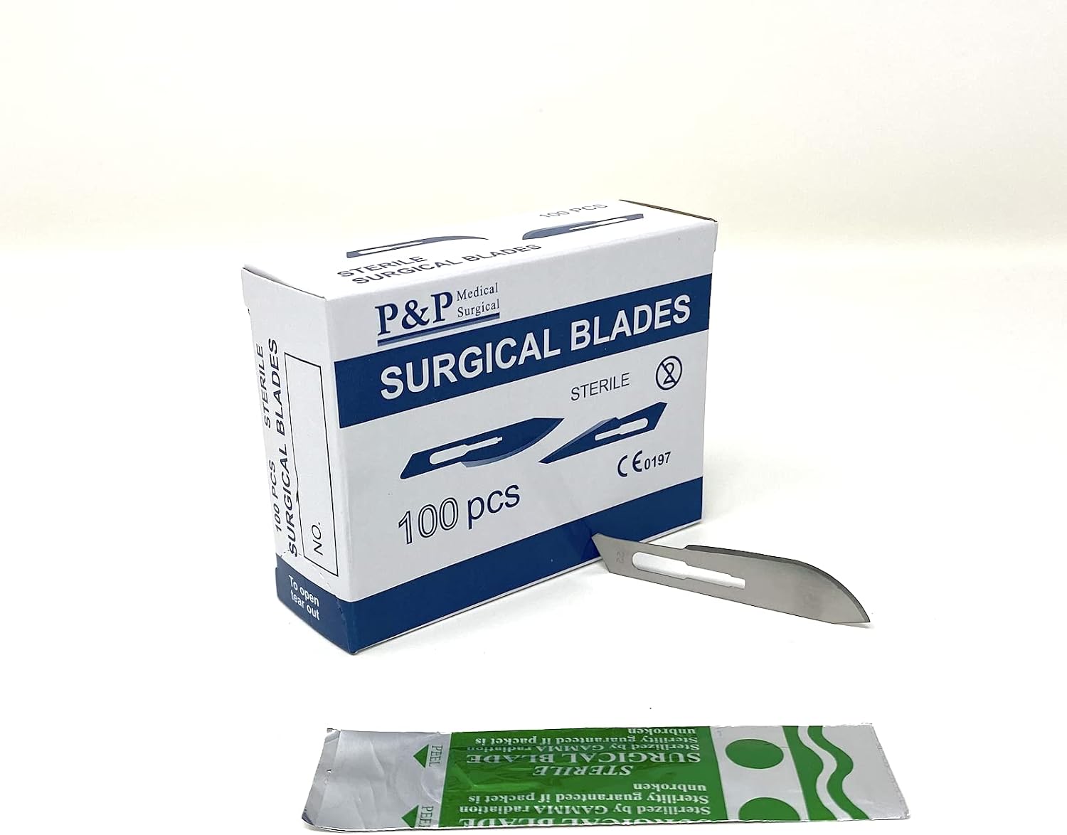 Disposable Surgical Scalpel Blades Sterile High Grade Carbon Steel 2.1% 10xx Individually Foil Wrapped by P&P MEDICAL SURGICAL Size 36 Box of 100