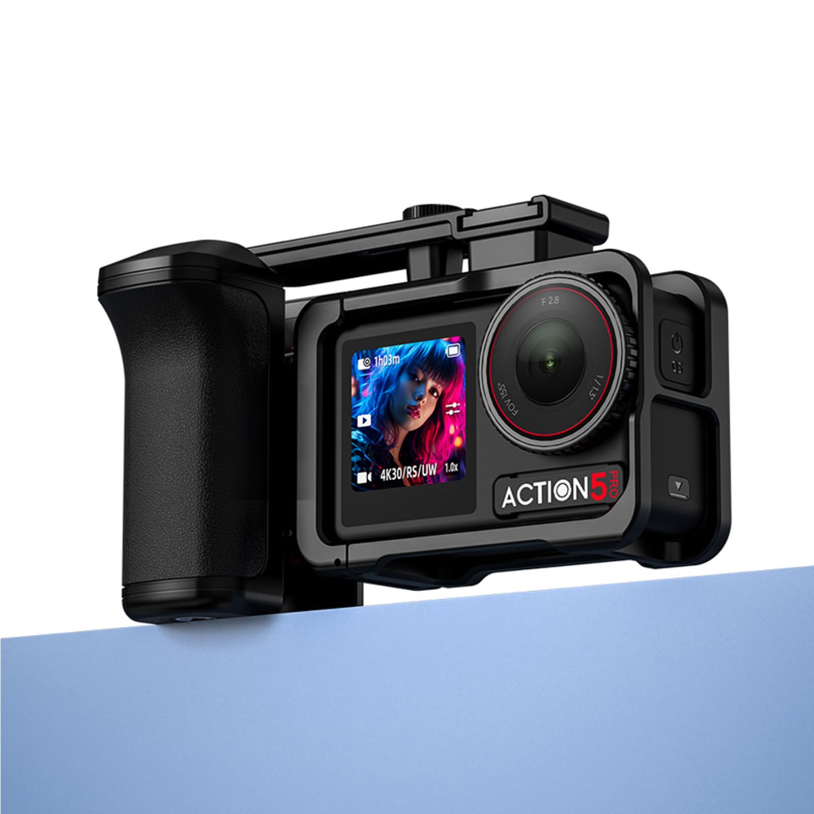 Zestaw metalowych uchwytów ulicznych do DJI Osmo Action 5 Pro / 4/3 z klatką, zestaw uchwytów fotograficznych, magnetyczne szybkie zwalnianie, przycisk migawki, zimna stopka, osłona obiektywu