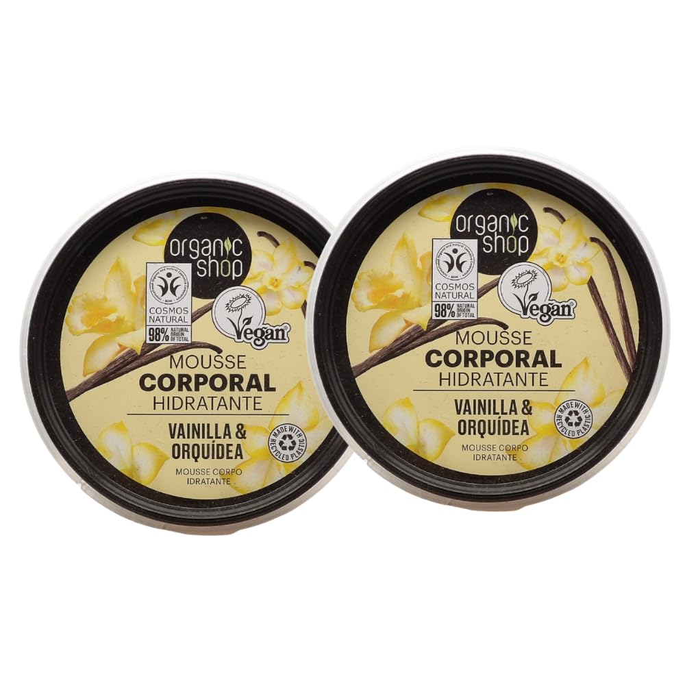 Mousse Corpo Idratante a Base Di Vaniglia Biologica e Estratto Di Orchidea 250ml (2 Vasetti)