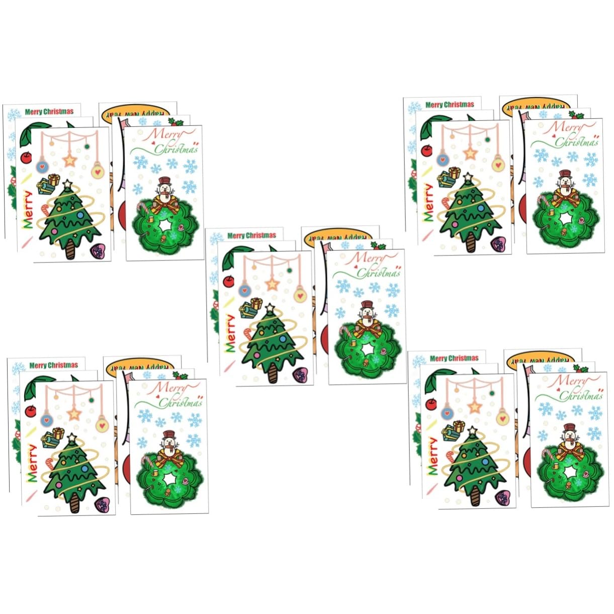 HOMSFOU 30stücke Weihnachtliche Wandsticker Selbstklebende Fensterbilder Für Türen Und Wände Dekoration Für Weihnachten Und Neujahr Einfache Anwendung Wiederverwendbar