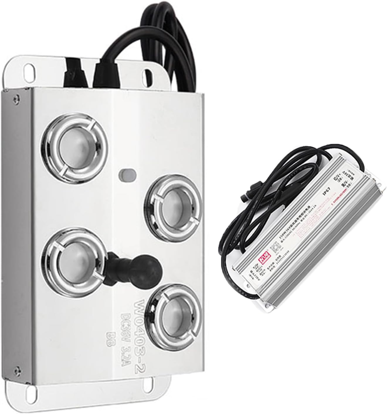 Ultrasonic Fogger Mist Maker, Stainless Steel Pond Mister Fogger, Mist Height 2-6 Cm, Built-in Temperature Control, Large Mist Output, for Landscape Water Fountain Pond