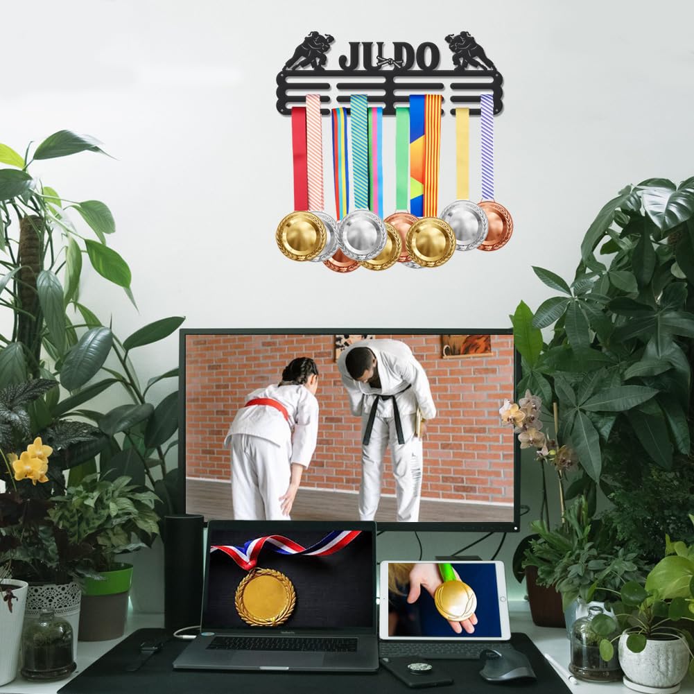 SUPERDANT Soporte para Medallas de Judo Femenino Estante de Exhibición para Más de 60 Medallas Colgador de Pared