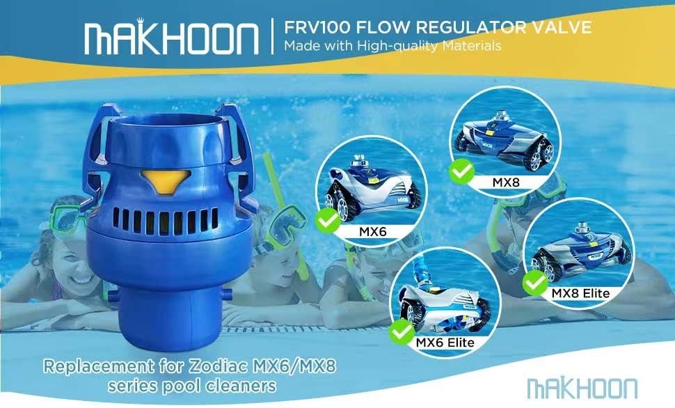 Miniatura 2 de MAKHOON Reemplazo de válvula reguladora de flujo FRV100 para limpiadores automáticos de piscinas robot Zodiac MX6 y MX8 Series en tierra, 1 paquete