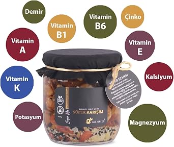 ALL GREEN Zeytinyağlı dağ inciri (7 sağlıklı yağ, kurutulmuş meyveler, kuruyemişler, tohumların karışımıyla) 400g, Süper Karışım Premium, sağlıklı atıştırmalık