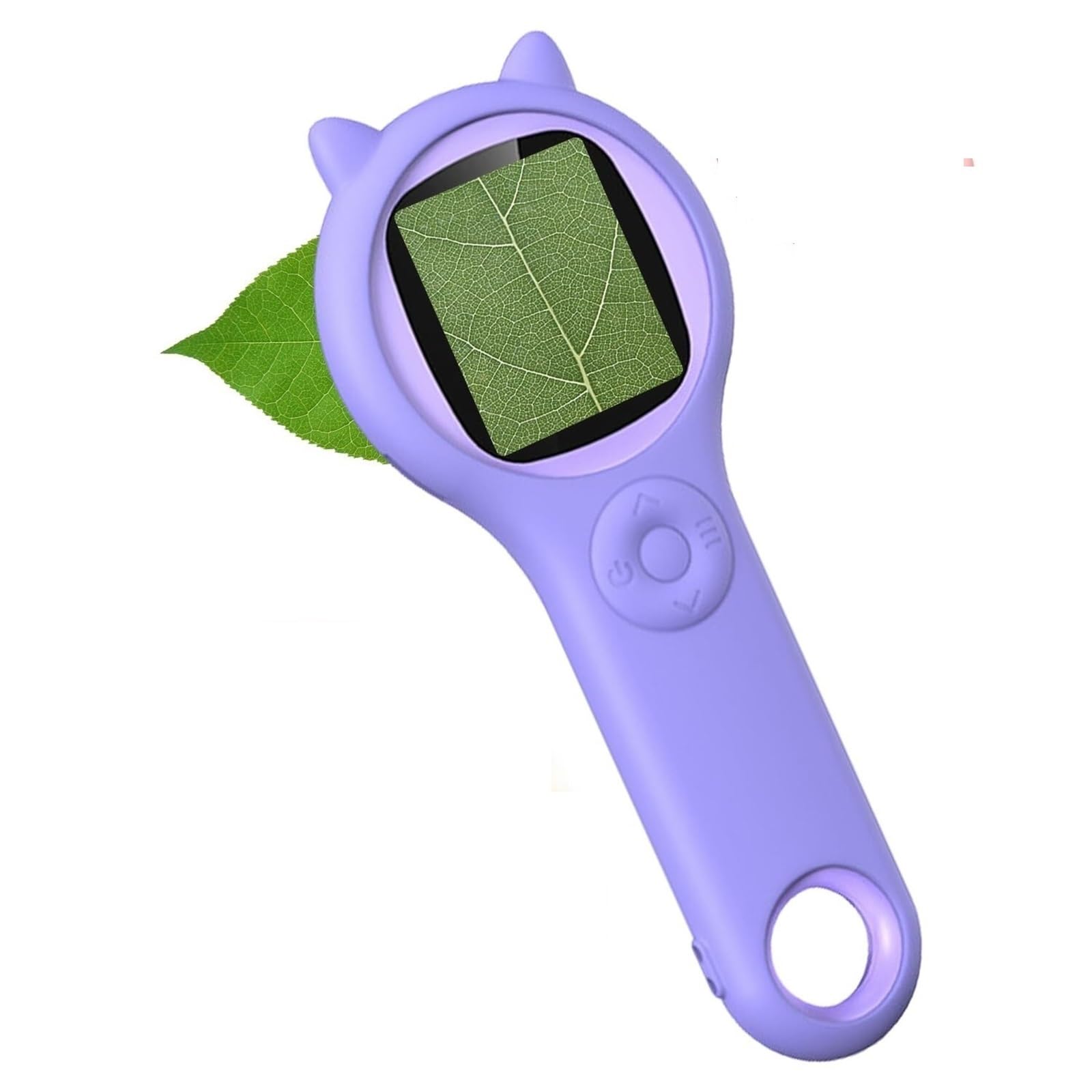 Microscopio digitale for bambini - Microscopio tascabile portatile 1000X con schermo IPS da 2 pollici, kit scientifico portatile con vetrini, ricaricabile tramite USB(Purple)
