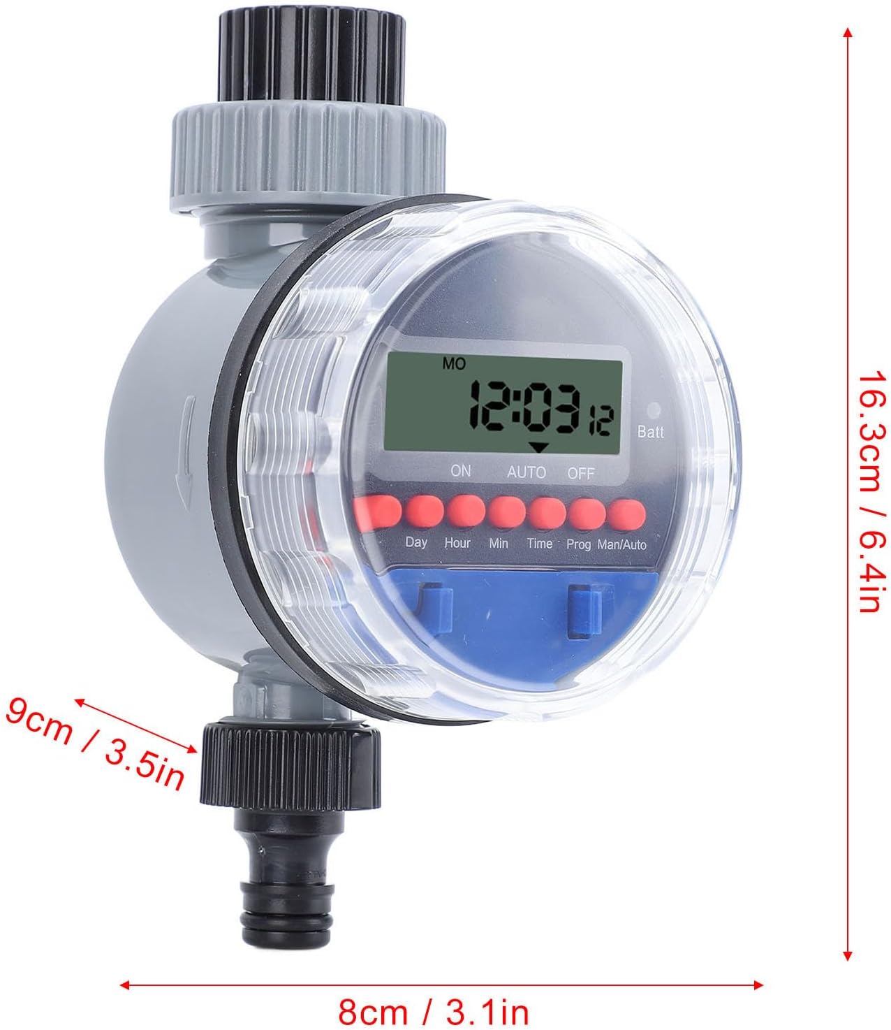 Sprinkler Timer, LCD Screen Display Electronic Digital Watering Timer for Garden Lawn, 333g ABS Material, Battery Powered
