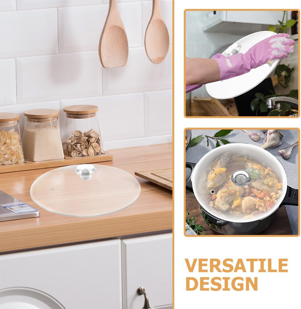 VOSAREA Tempered Glass Lid Universal Cookware Glass Cover Replacement for Saucepan Pan Frying Pan Pot and Cast Iron Skillets (6.5 Inch With Steam Hole)