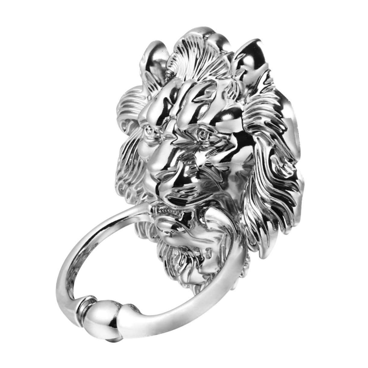 Poignée de porte vintage avec heurtoir tête de lionceau antique