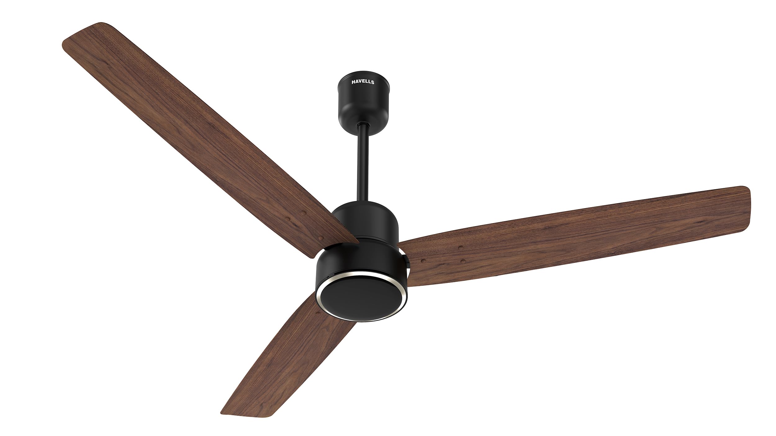 Havells FAB PRO BLDC 1200mm Ceiling Fan with 100% Pure Copper Motor | 5 Star Rating | Remote Controlled|Watt: 30|Air Flow: 225 cmm|Speed: 350 RPM| 3 Years Manufacturer Warranty(Walnut Matt Black)