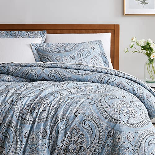 Southshore Fine Living, Inc. Oversized Comforter Bedding Set Down Alternative All-Season Warmth, Soft Cozy Paisley Bedspread 2-Piece With One Matching Sham, Pure Melody Aqua, Twin / Twin Xl #TOP2