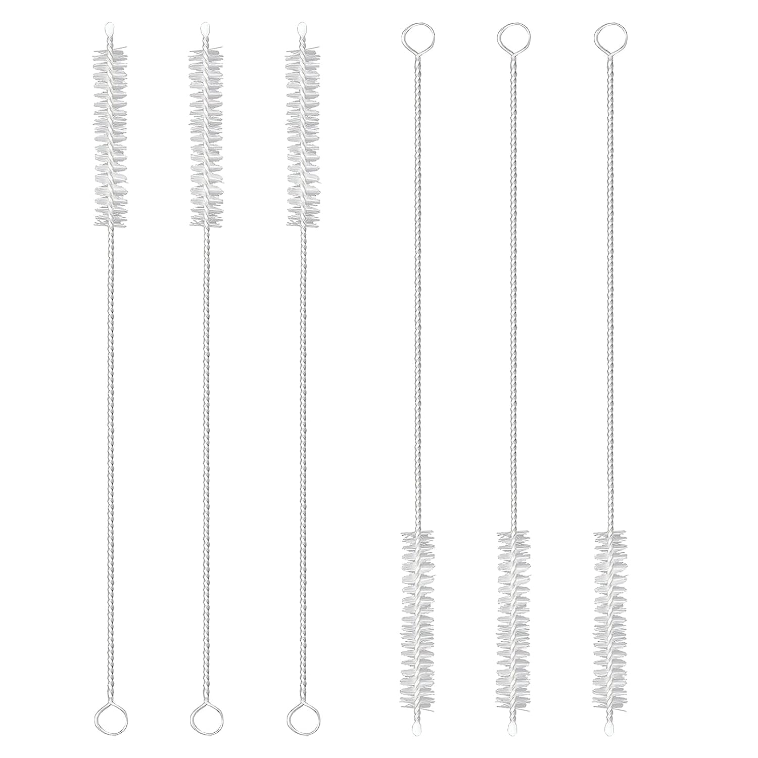 MeeTo Long Straw Cleaning Brush Stainless Steel Nylon Thin Pipes Drinking Straw Cleaning Brushes/Straw Brushes with Tiny Bristles (Pack of 6)