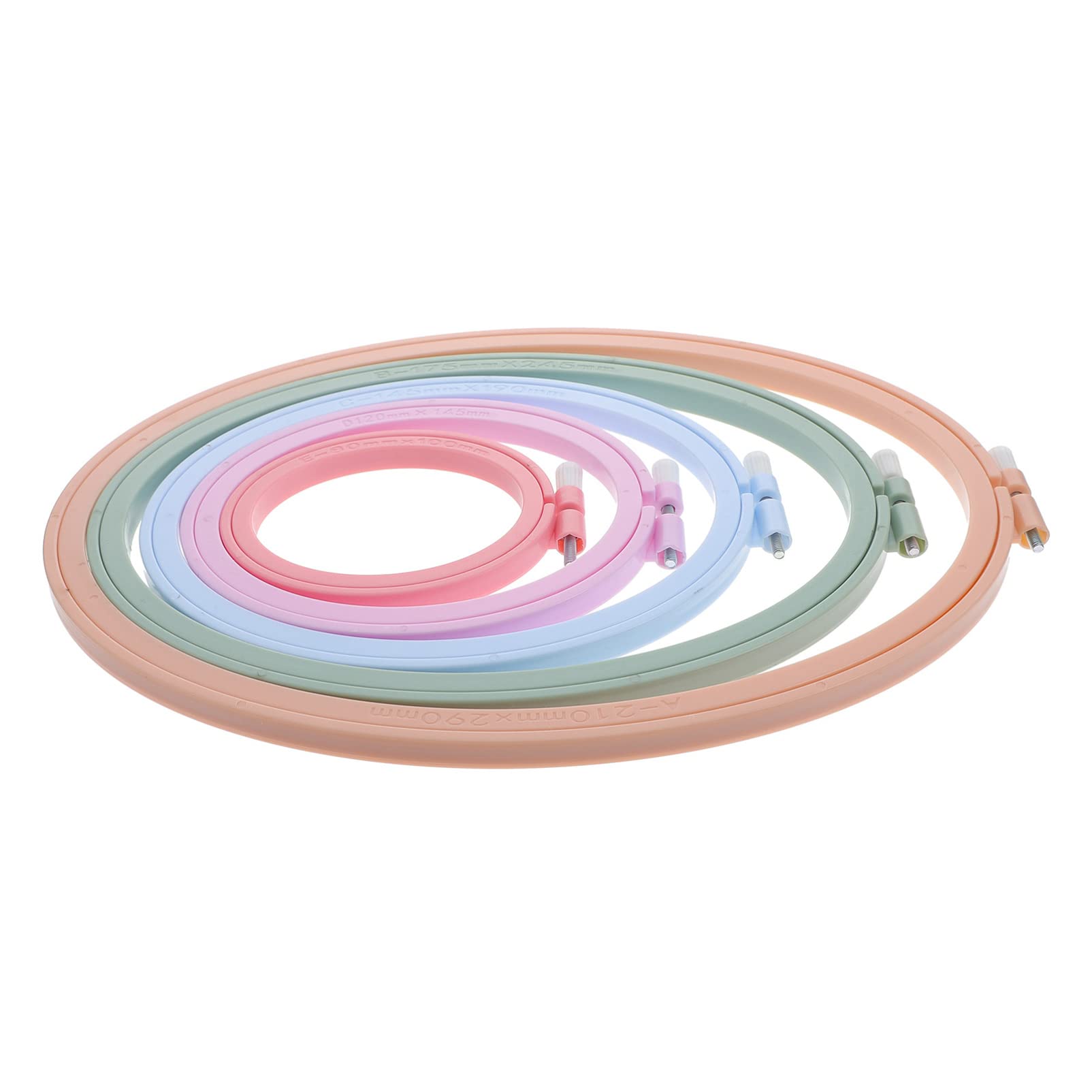 Ciieeo 5 Piezas Bastidor De Bordado De Punto De Cruz Aros De Bordado Ovalados De Plástico Ajustables Para Manualidades Para Bordar