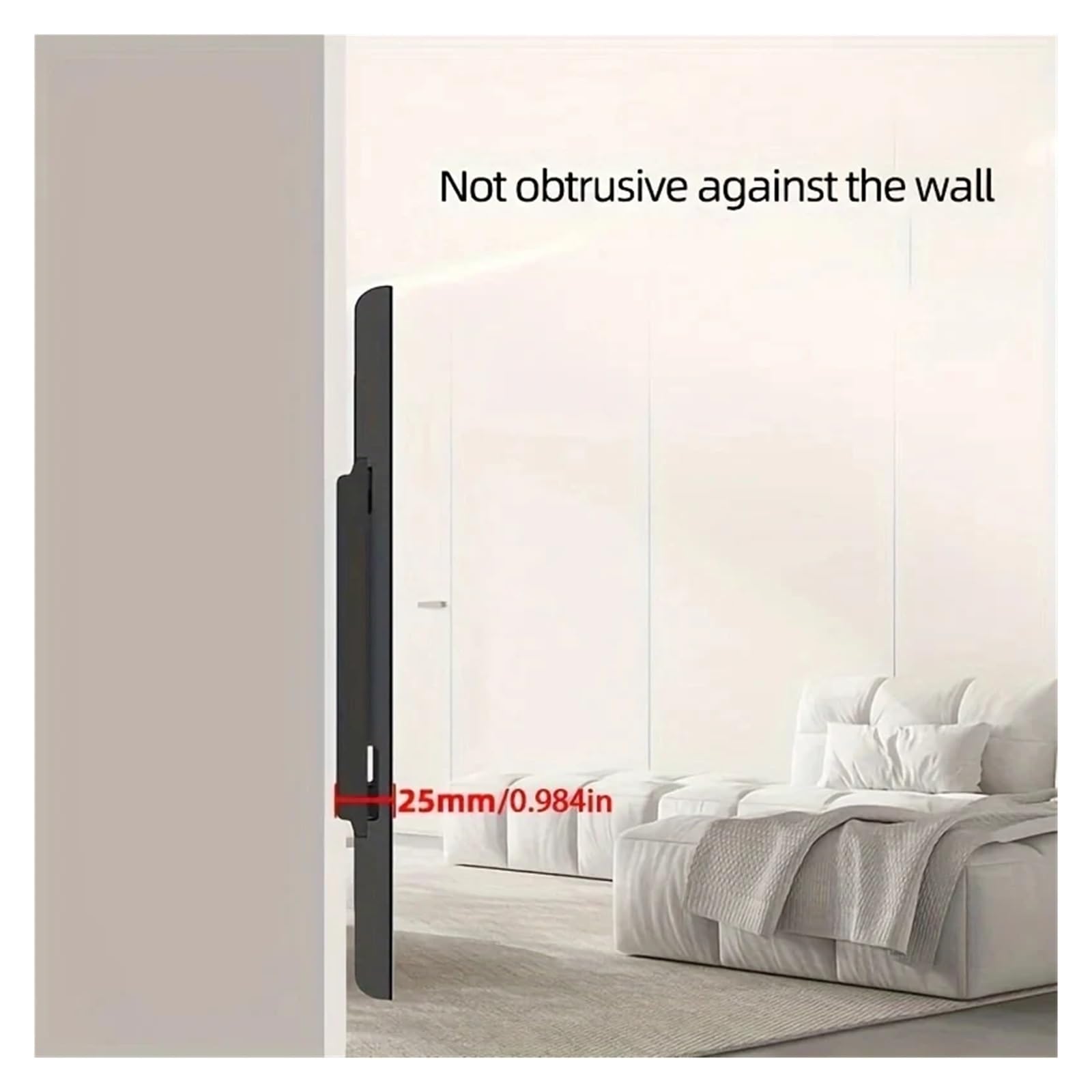 Supporto TV Fisso A Parete for La Maggior Parte Dei Televisori Piatti/curvi Da 32-65" - Supporto TV A Basso Profilo - Inclinato Di ±15°, Staffe TV Universali VESA 400 X 400 Mm Sostituisci(No tile)