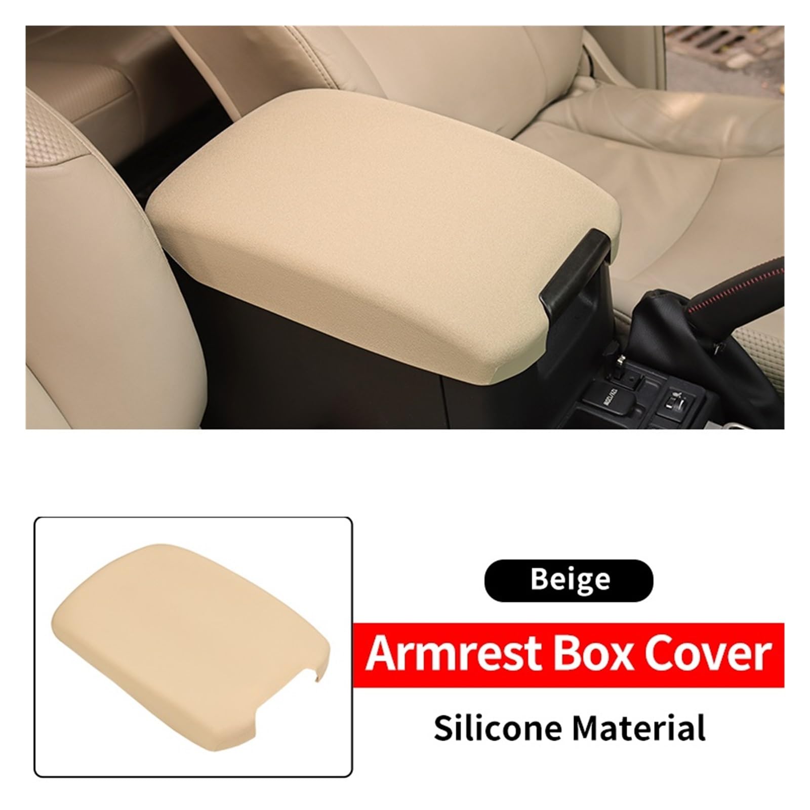 Wnętrze samochodu do Toyoty do Land For Cruiser 150 Prado Lc150 2010-2023 akcesoria osłona podłokietnika silikonowe wykończenie naklejki akcesoria (beżowy)