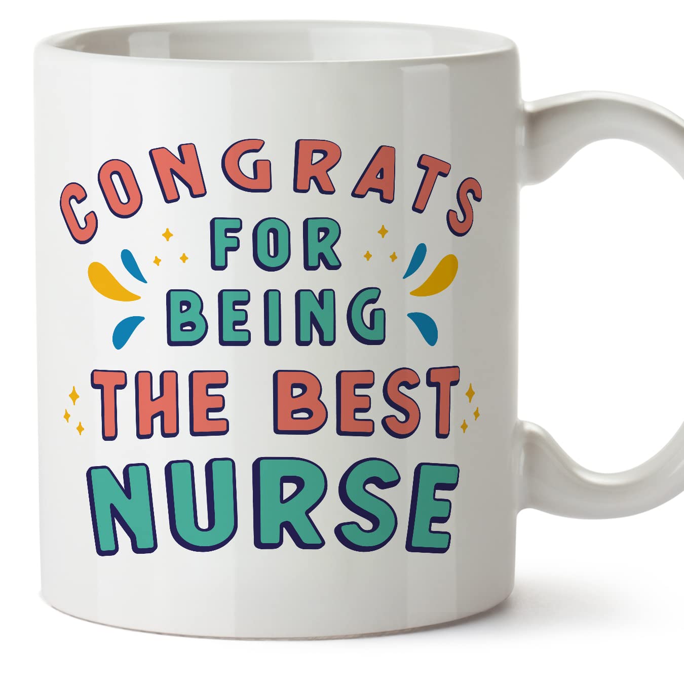MUGFFINS Nurse Mug - in English - Congrats for Being The Best - Funny Gift for Colleagues - Ceramic 11oz Mug