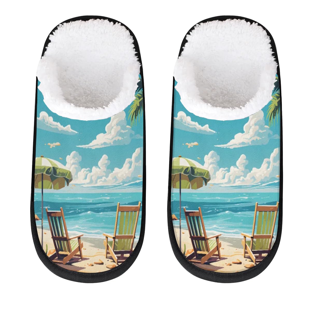 Hsnar Beach Time Leisure Slippers for Women Soft Non-Slip Indoor Slippers Home Slippers for Bedroom Hotel Travel Spa, M