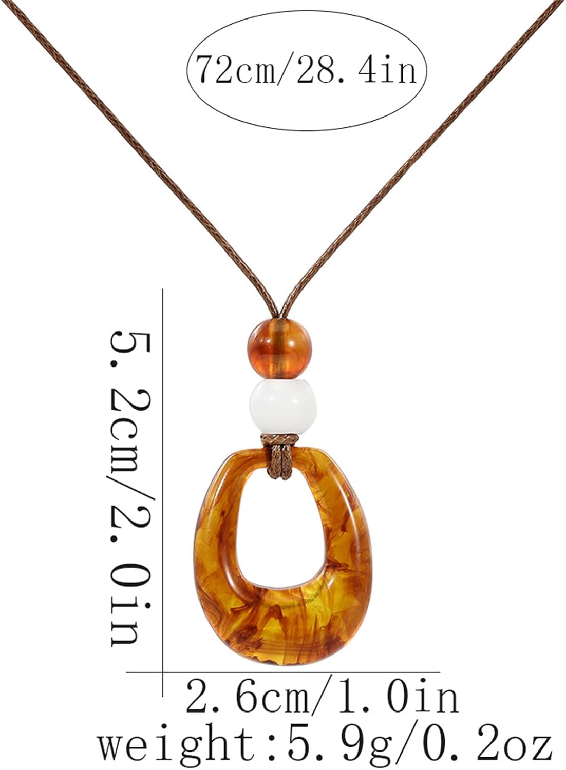 Minimalist Thick Acetate Acid Acrylic Leopard Print Round Circle Long Rope Chain Sweater Necklace Vintage Personalized Punk Bohemia Statement Necklace Jewelry for Women