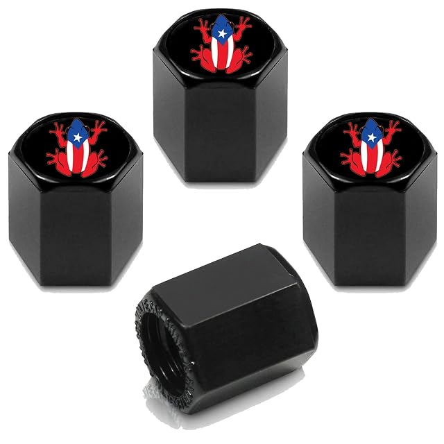 4pcs Tire Valve Stem Caps Compatible with Coqui Frog Boricua Puerto Rico Rican Stem Cap Universal Car Air