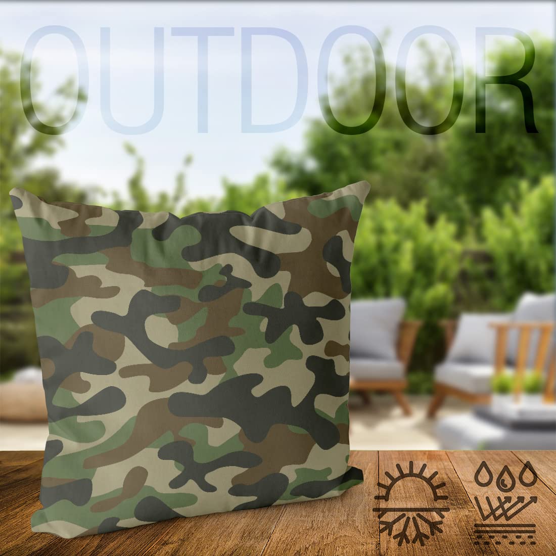Set di 2 cuscini da pavimento in poliestere ruggine 60 x 60 cm Outdoor/décoration extérieure/coussins d'extérieur | Maisons du Monde