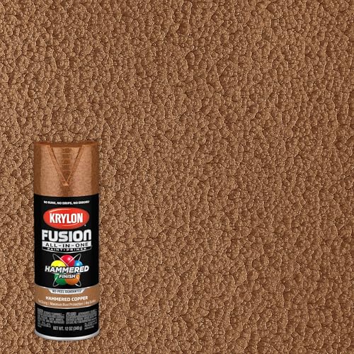 Image of Krylon Fusion All-In-One Adhesive Hammered Finish Spray Paint for Indoor /Outdoor Use, 12 oz, Copper