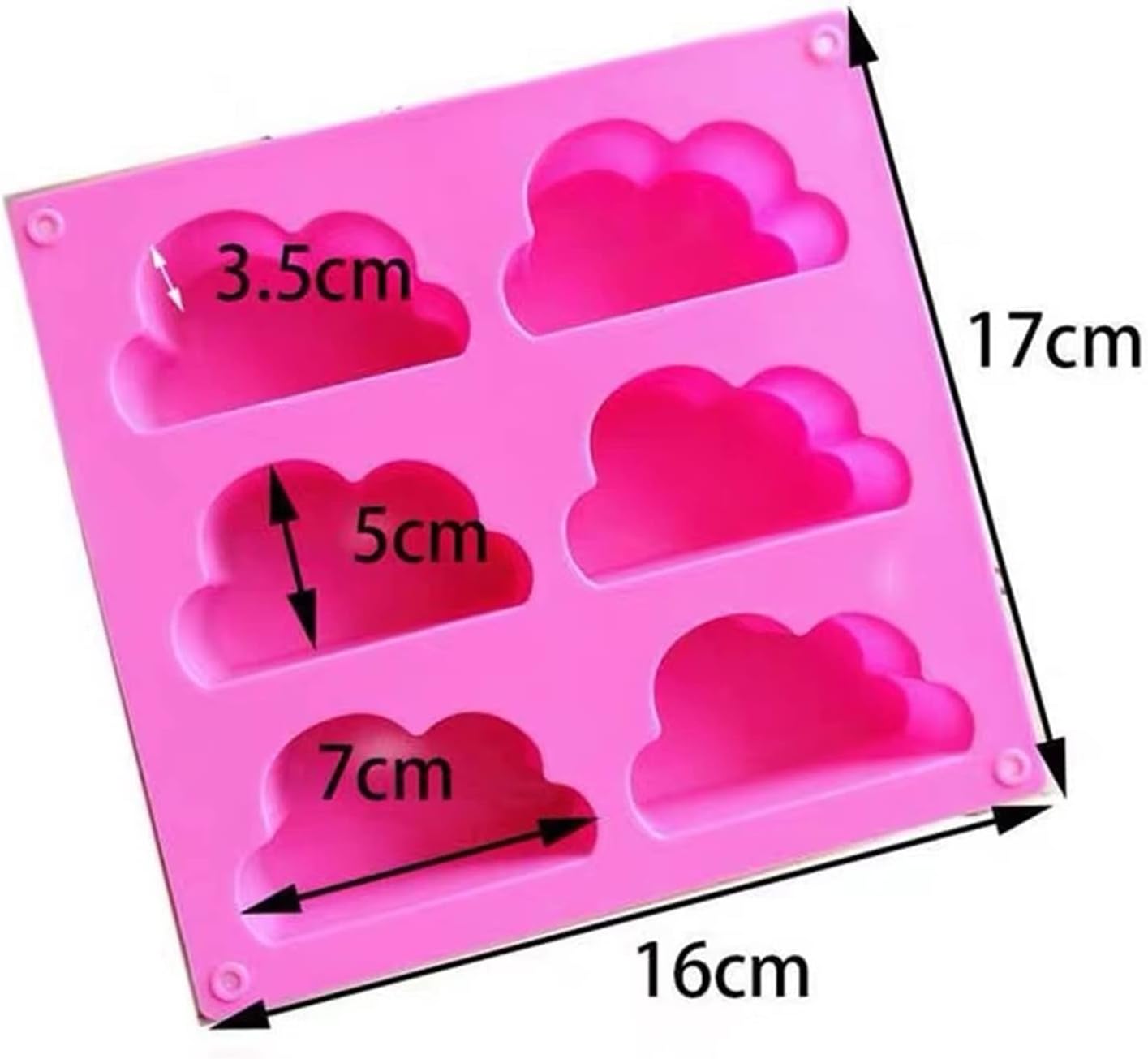 Cake Tin， Non-Stick Cake Mould, Baking Tools Baking Mold,Cake Mould,Food Grade Summer 6 Cavities Cloud Shape Silicone Mold for Mousse Cake Soap Jelly Ice Cube Molds Ice Cream Molds Molds (Color : 1pcs