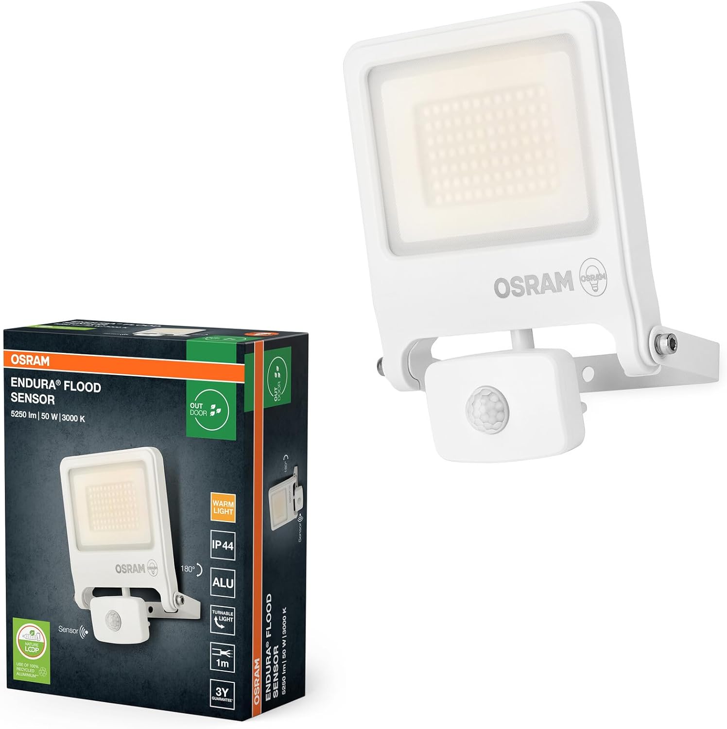 OSRAM ENDURA FLOOD PC 50W LED con sensore PIR
