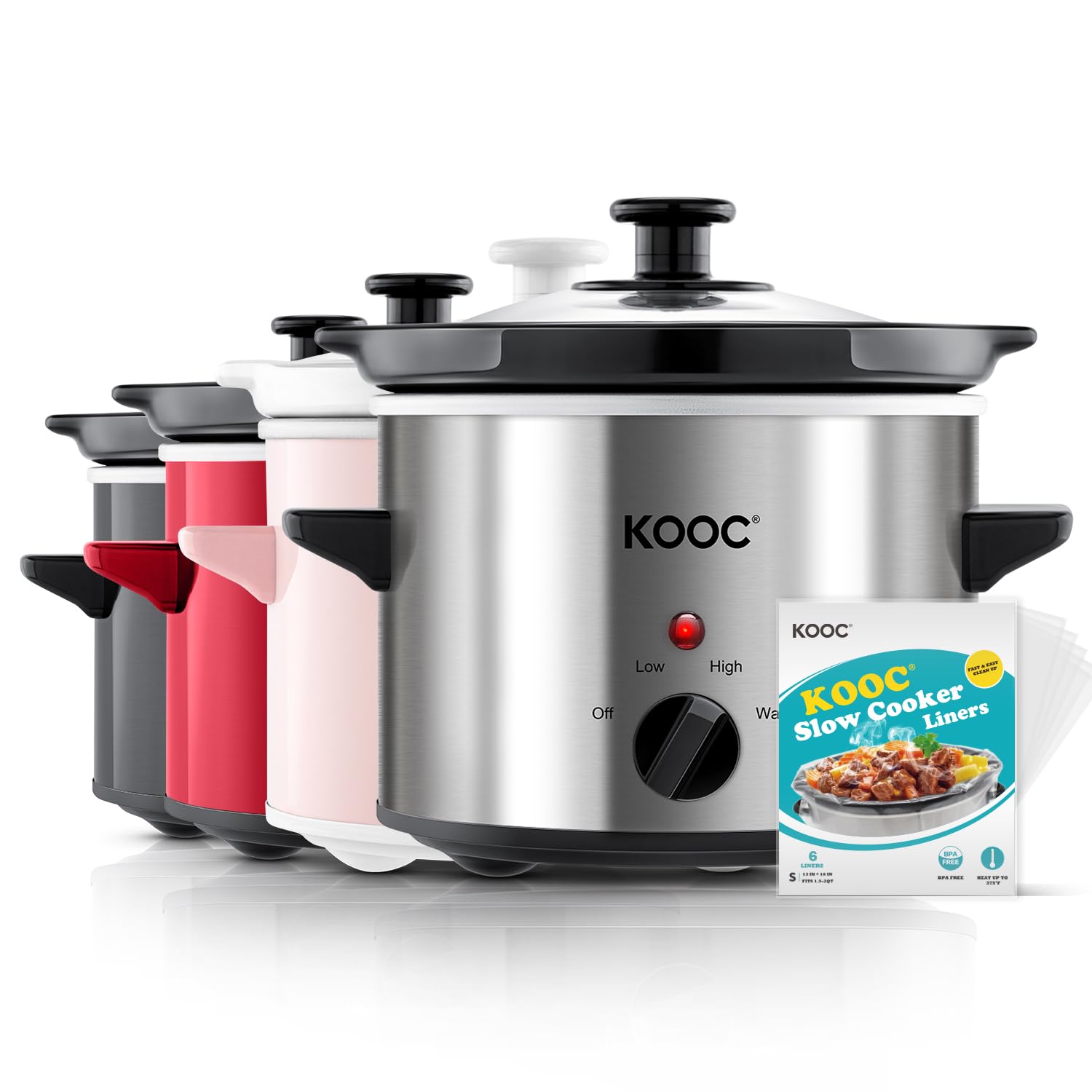KOOC Small Slow Cooker 2 Quart