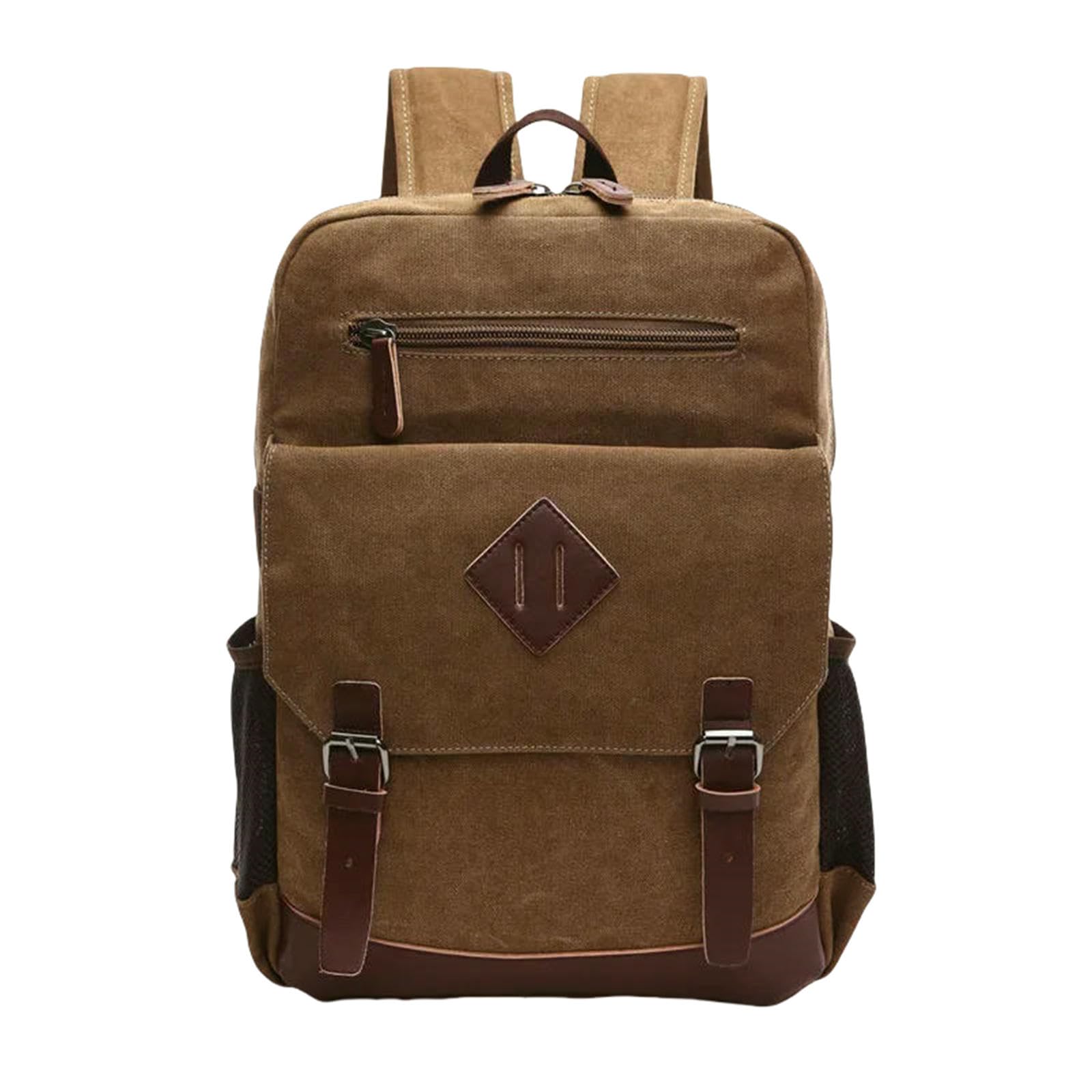 Zaino Scuola Grande da Uomo in Tela Vintage per Bookpack Adatto alla Maggior Parte dei Laptop 15,6 Pollici Borsa Viaggio Escursioni-Nero