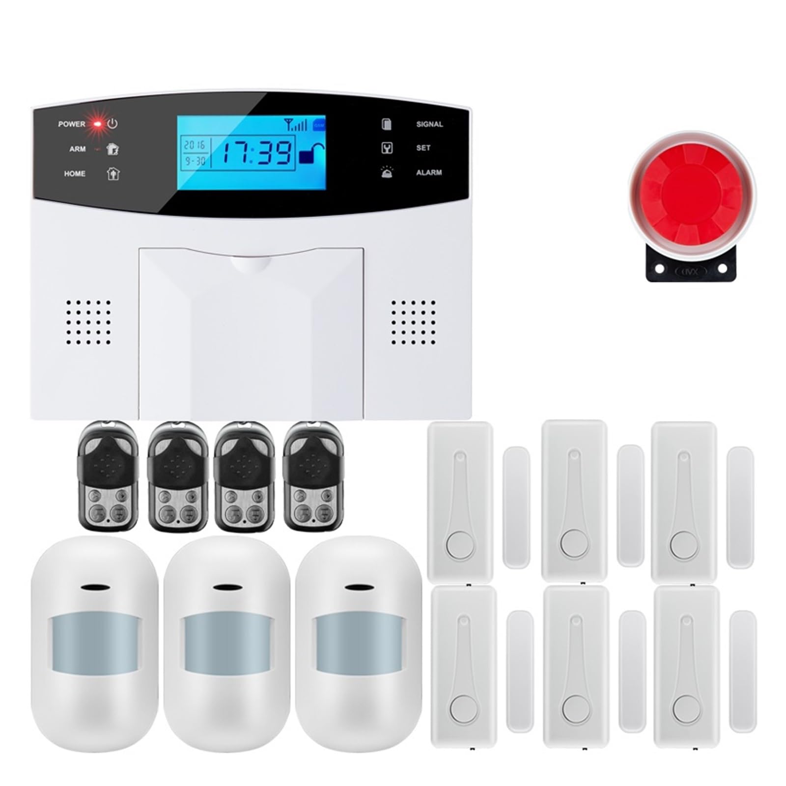 Sistema de Alarma para Casa, GSM alarma inteligente GSM de alarma de seguridad antirrobo for el hogar 433MHz soporte G2B intercomunicador,para el hogar(G2B6)