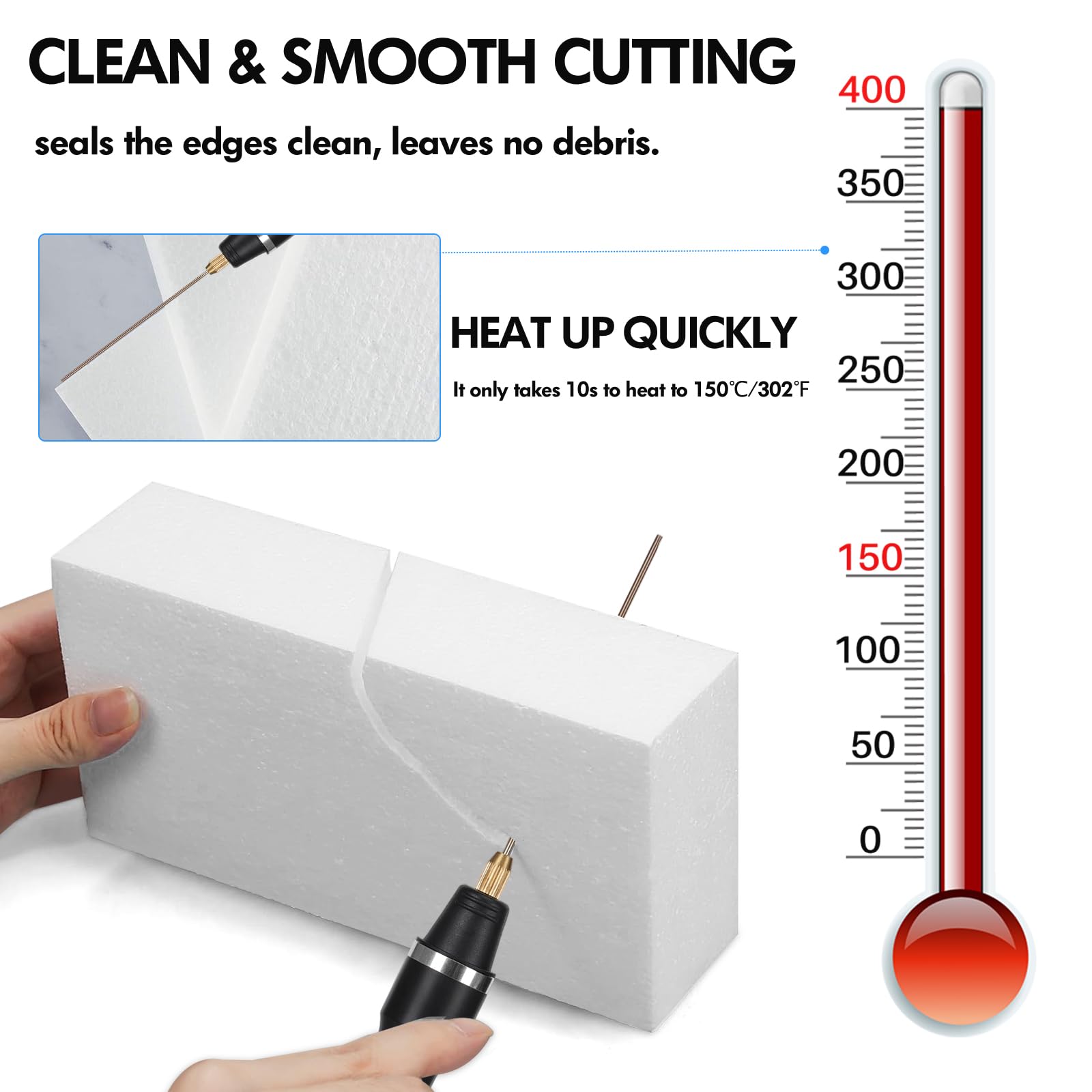 Coupeur de Mousse Électrique 4-en-1 Fil Chaud Découpe Polystyrène Avec Alimentation Électrique Commutée Pour Polystyrène et Mousse Spongieuse Projets de Bricolage, 100-240V