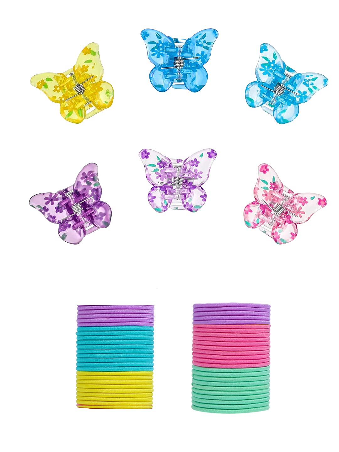 Hair Clutchers Rubber Band Set for Women 6 Pcs Hair Claws Rubber Bands for Girls Hair Clips Hair Accessories for Girls Kids and Women.-image-37
