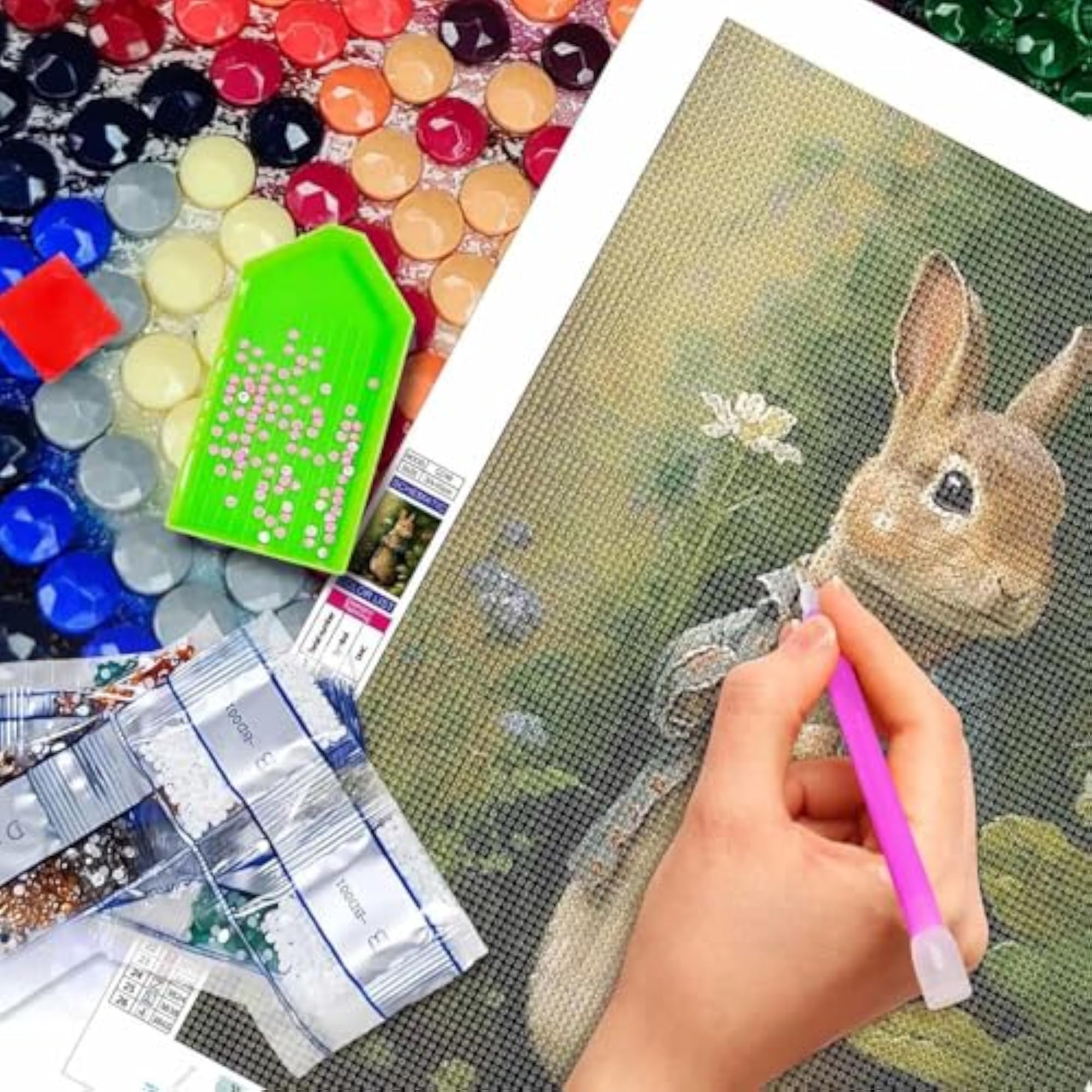 5D Diamond Painting Kits for Adults, Rabbit Design