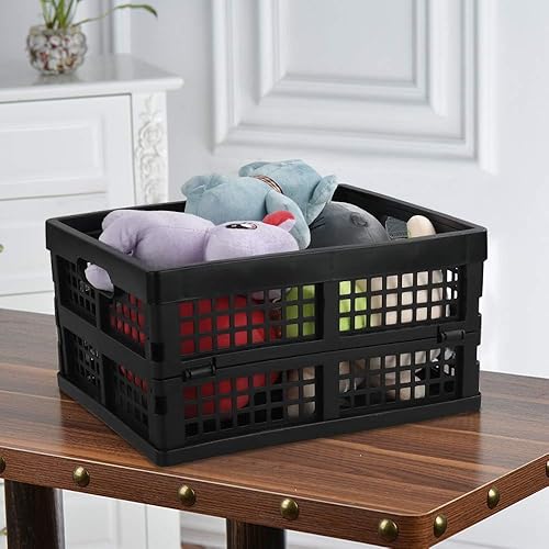 Miniatura 6 de Paquete de 3 cajas plegables de almacenamiento de 15 litros, color negro