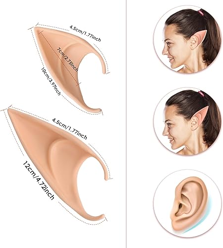 Miniatura 3 de Aster Orejas de elfo para cosplay, orejas de elfo para fiesta, disfraces, disfraces, disfraces, disfraces, disfraces, Halloween, Navidad, vampiro,