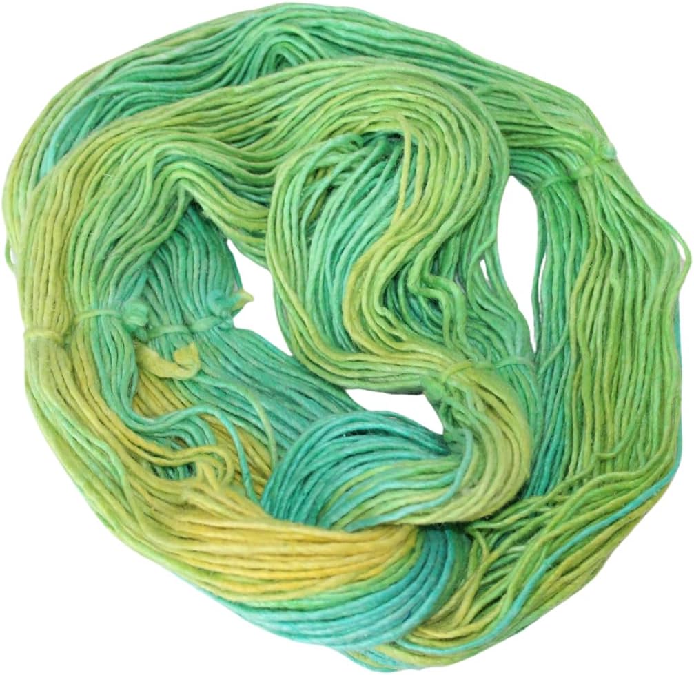 Silk Wool Blend Yarn Singles - Merino Silk Yarn, Sport/DK Weight | 200+Yards Hand-Dyed | 100gx1 Count | 100 Grams |Mississipi|Luxuriously Soft and Strong for Knitting and Crocheting Projects
