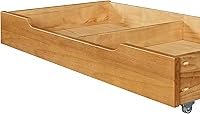 Vista 6 de MUSEHOMEINC Solid Wood Under Bed Storage Drawer with 4-Wheels for Bedroom,Wooden Underbed Storage Organizer,Suggested for Twin and Full