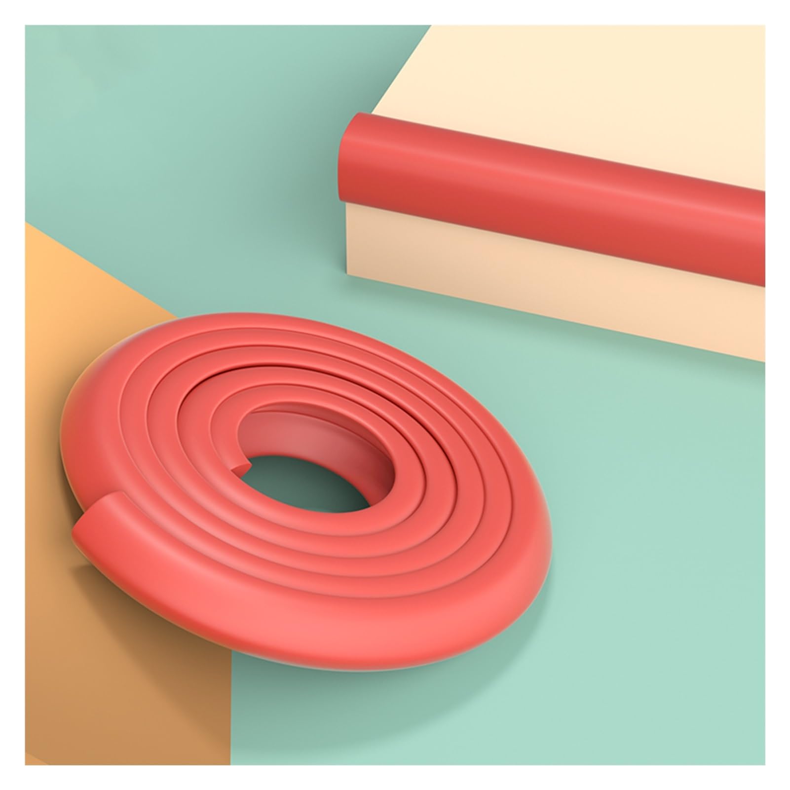 Piankowe ochraniacze narożników Samoprzylepna, bezpieczna wyściółka Poduszka zderzakowa do ostrych krawędzi mebli i stołów(Red,3pcs)