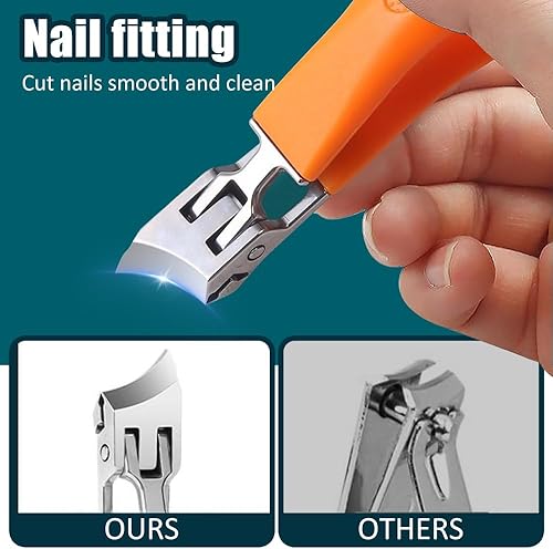 Miniatura 5 de Cortaúñas inclinada con apertura de mandíbula ancha, antisalpicaduras, cortaúñas 2025 para manos y pies, para personas mayores, mujeres y hombres,