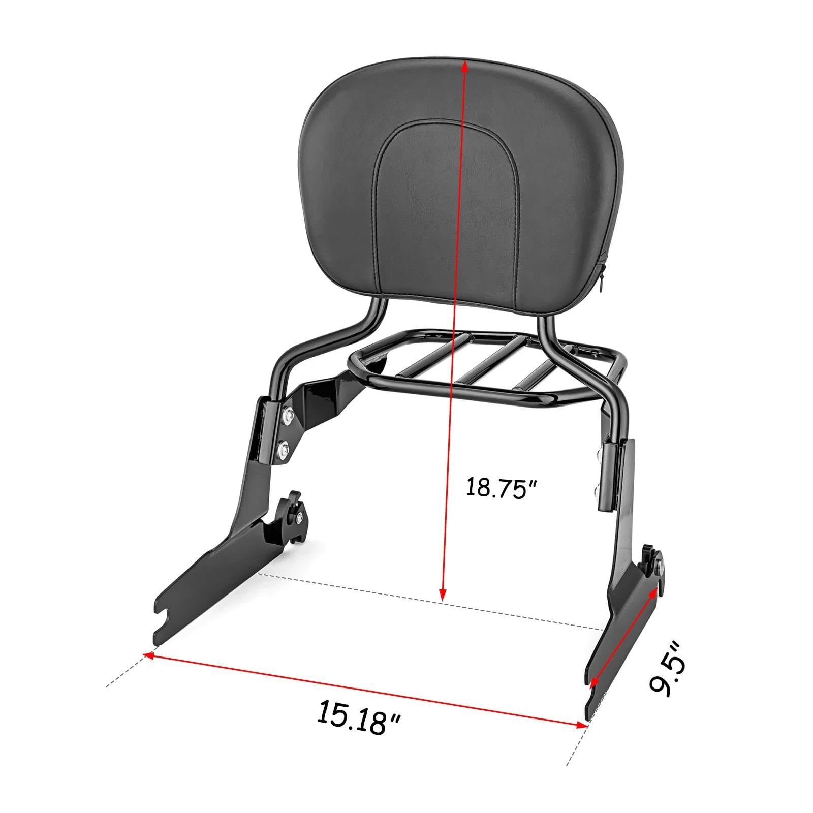 Barra Schienale Passeggero da 18,75" per Motocicletta + Portapacchi per H&Arley Breakout FXSB E FXSBSE 2013 2014 2015 2016 2017 Decorazione