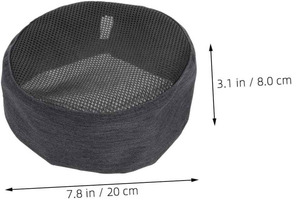 3pcs Unisex Chef Beanie Cooking Caps with Breathable Mesh Top Cotton Kitchen Food Service Hats for Restaurant Chefs and Catering Workers in Grey