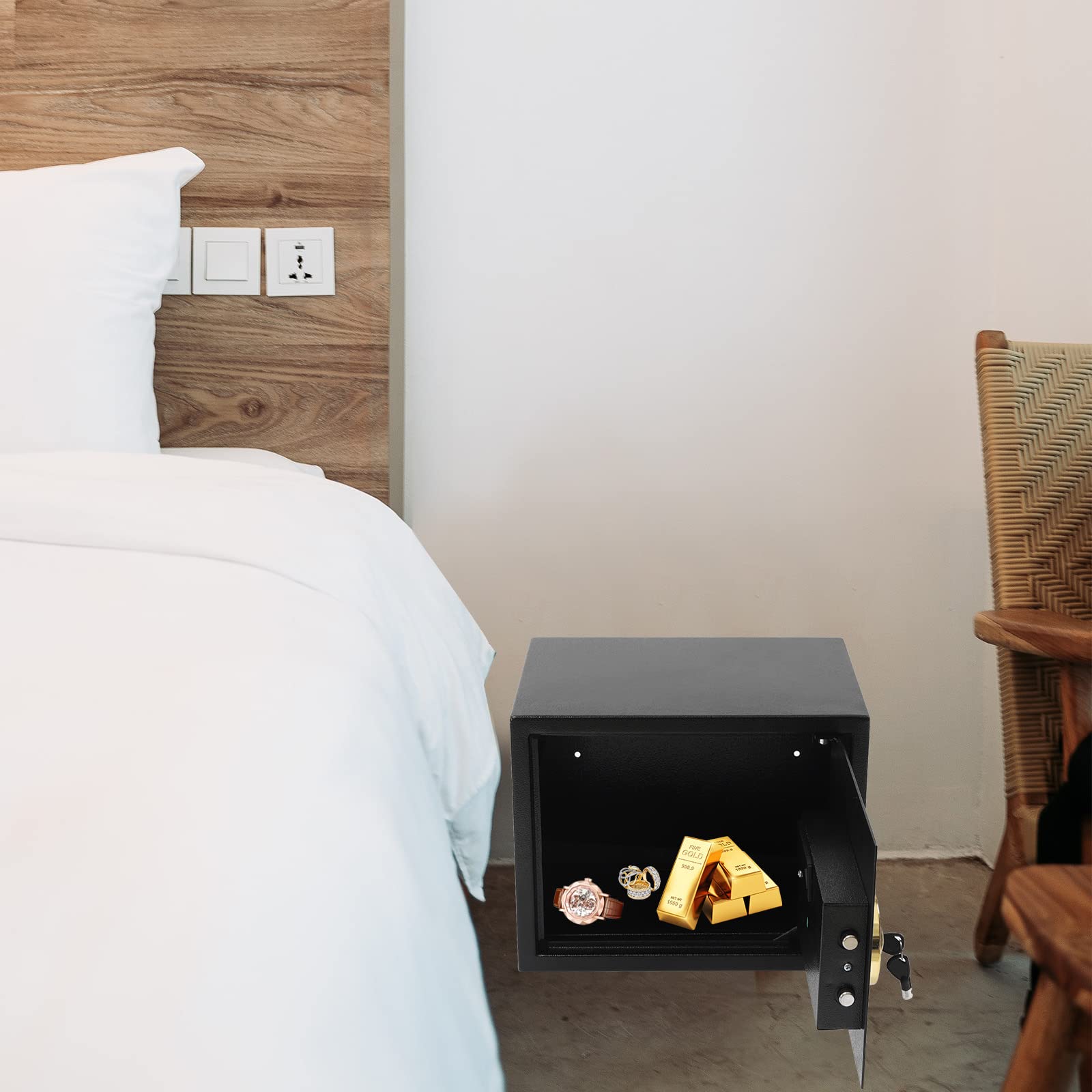 Cassaforte da 30 l per casa, cassaforte ignifuga, impermeabile, per monete, cassaforte digitale per mobili, cassaforte per munizioni, armi, contanti, gioielli, documenti A4
