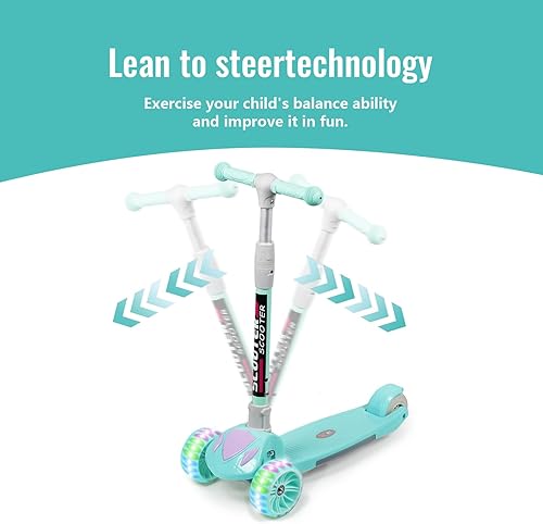 Miniatura 4 de Patinete para niños, manubrio de altura ajustable plegable, adecuado para niños y niñas de 3 a 8 años de edad